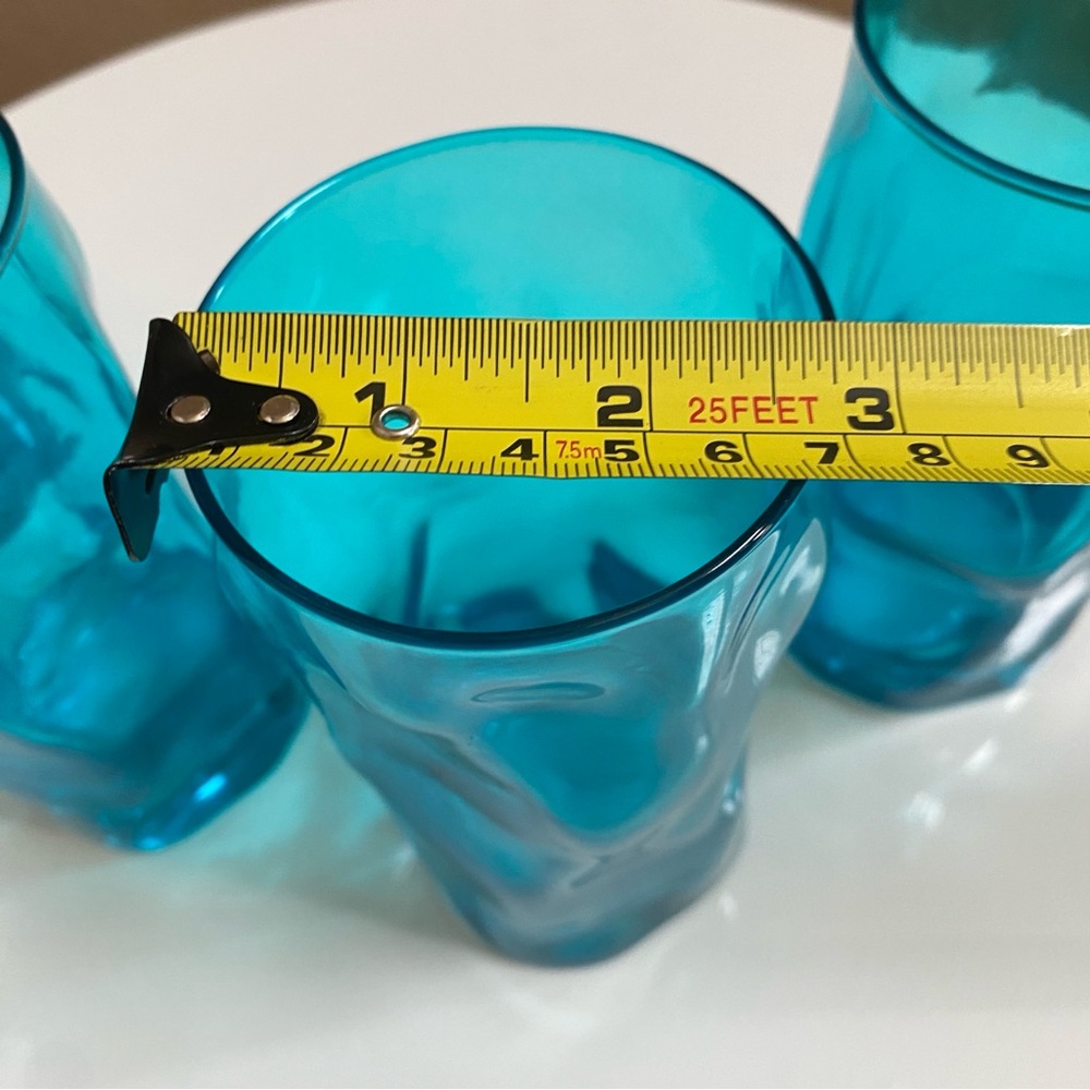 EUC 4 Peacock Blue Glass Drinking cups - Picture 4 of 7